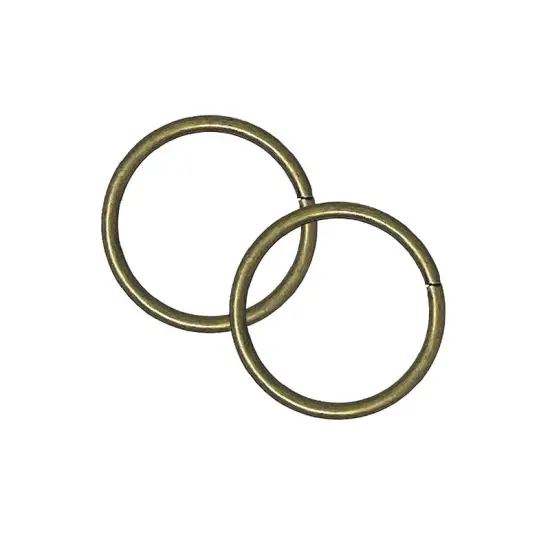 O Ring 2" Diameter Antique Brass with 1/4" Rim {5}