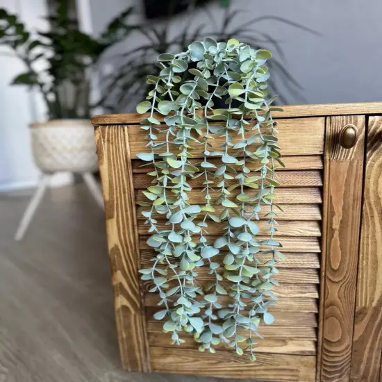 Artificial Hanging Fake Plants Fake Potted Eucalyptus for Wall Room Home Patio Indoor Outdoor Decor {4}