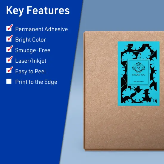 Avery Bright Blue Paper Labels, 5.5" x 8.5" Rectangle {2}