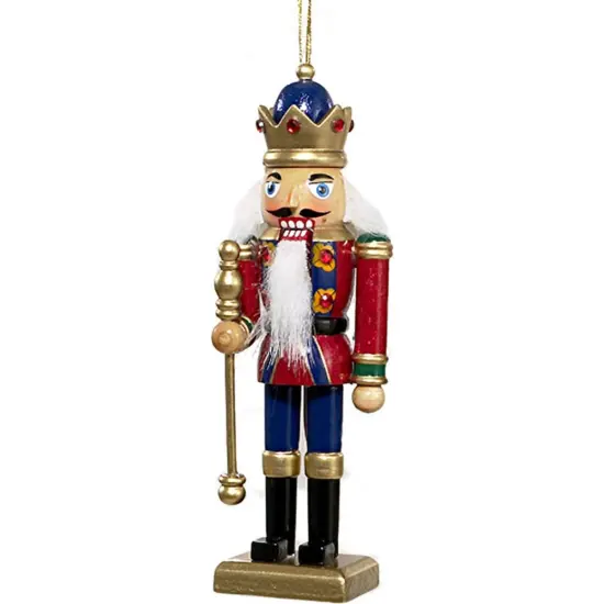 5" Classic Wooden Nutcracker Ornament Green Pants {5}