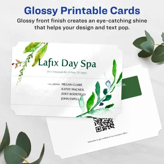 Avery 4" x 6" Rectangle Scalloped, Glossy White Postcards {2}