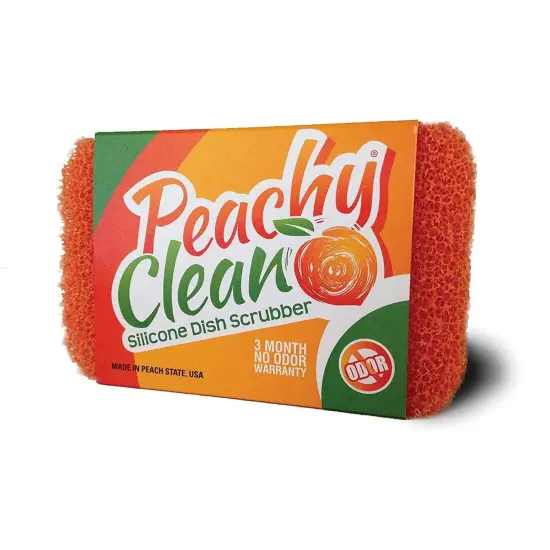 Peachy Clean Silicone Kitchen Dish Scrubber - Peach Scented Scrubbing Sponge {1}