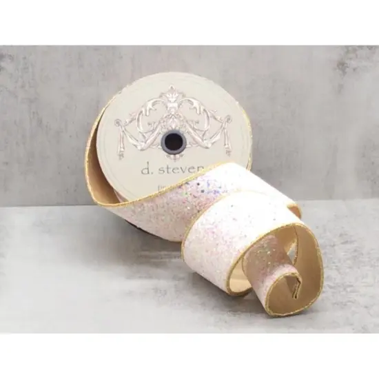 2.5" Sugar Plum Glitter Ribbon: Icy Iridescent (10 Yards) {5}