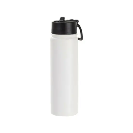 Craft Express 6 Pack 22oz Powder Coated Water Bottle Flasks &ndash; Laser-Ready Drinkware White {1}