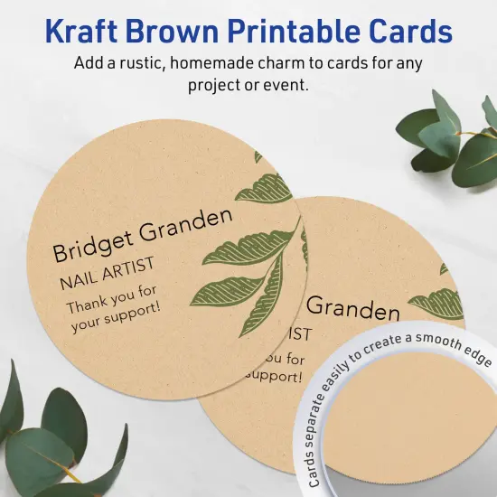 Avery Kraft Brown Round Cards, 4" Diameter Round {2}
