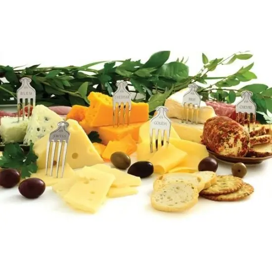 Norpro 6pc Stainless Steel Cheese Markers - Brie Chevre Cheddar Gouda Swiss Bleu {3}