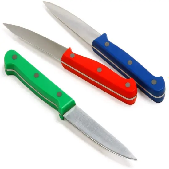 Norpro Stainless Steel Blade Heavy Duty Handle 3pc Garnishing / Paring Knife Set {1}