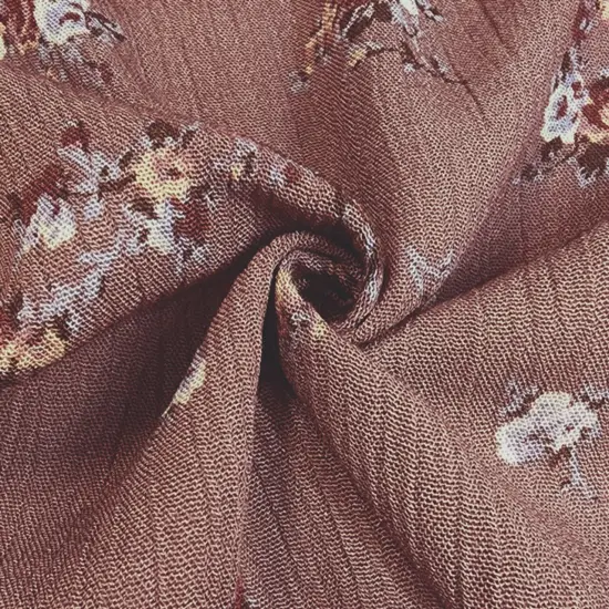 1 Yard Rose 100% Rayon Crinkle Fabric 50/52" Wide Lightweight Apparel Fabric {3}