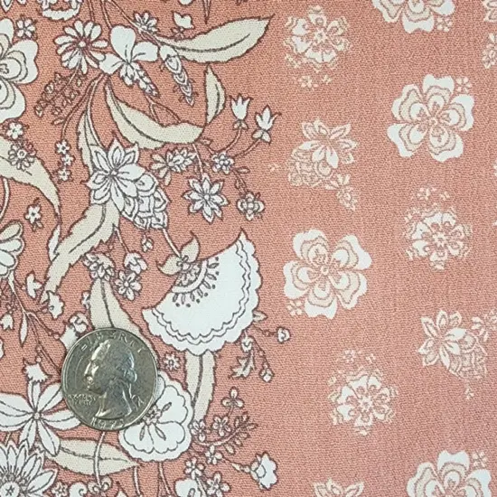 1 Yard Rayon Crinkle Crepon Fabric, Coral Haze, 50/52" Wide Lightweight Apparel Fabric {3}