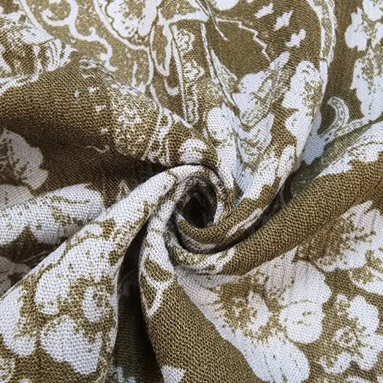 1 Yard Rayon Crinkle Military Olive Lightweight 100% Rayon Apparel Fabric 50/52&rdquo; Wide, Textured & Flowy {2}