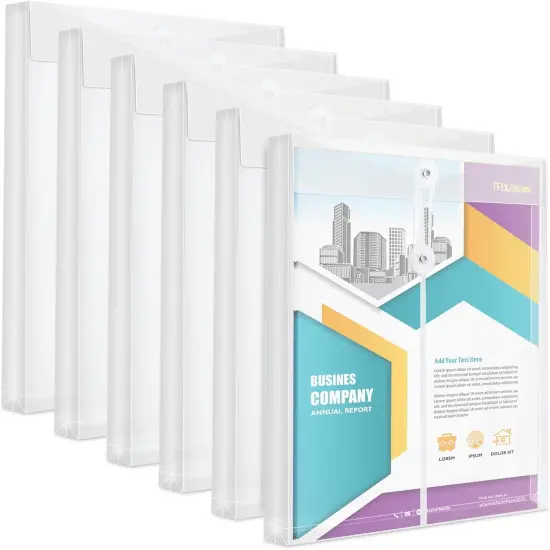 6 Pack Clear Plastic Envelopes with String Tie {1}