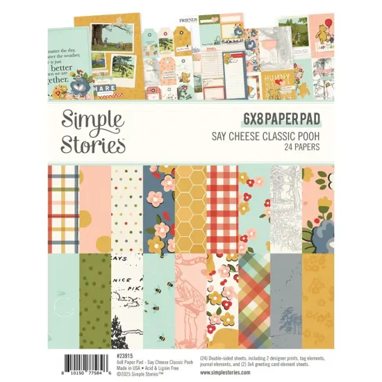 Simple Stories Double-Sided Paper Pad 6"X8" 24/Pkg-Say Cheese Classic Pooh {1}
