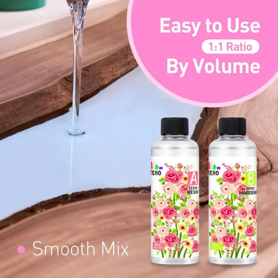 Epoxy Resin, Crystal Clear Art Casting Resin and Hardener Hard No Yellowing Resina Epoxica Transparente Perfect for Jewelry Making, DIY, Molds, Crafts 16oz(1:1) {4}