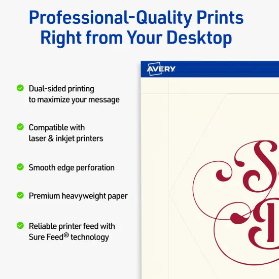 Avery Printable Geo Flat Cards, Sure Feed Technology, 5" x 7", Matte Ivory Cardstock, Laser/Inkjet Printable, 20 Total, Great for Product Branding, Marketing, and More {8}