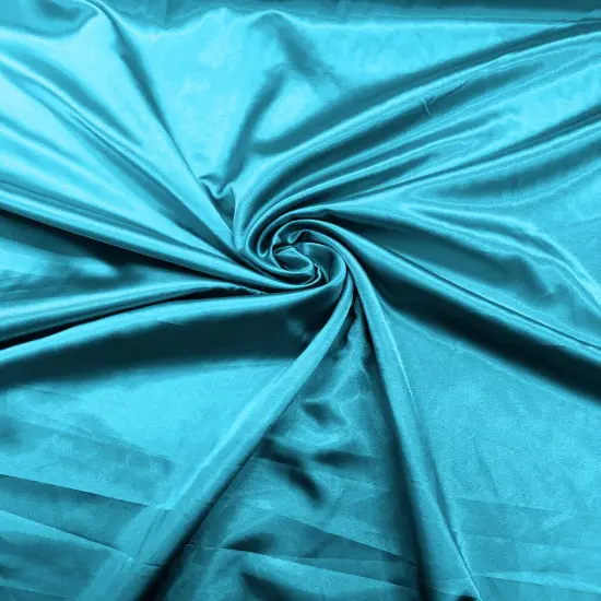1 Yard Stretch Charmeuse Satin Fabric Silky Lightweight Satin 58-60 inches Wide Aqua Blue {1}