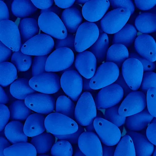 John Bead 114pcs 6x9mm Czech Glass White Alabaster Velvet Drop Bead Strands Turquoise {1}