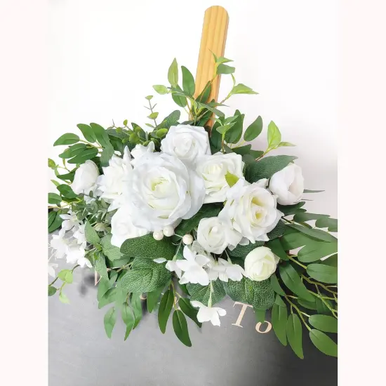 Artificial Flower Swag, Wedding Sign Flowers White Rose Flower Arrangements {6}