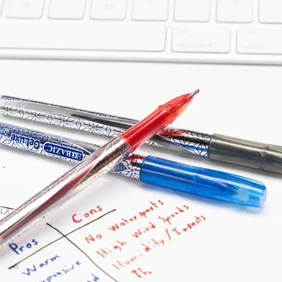 BAZIC GeLuxe Asst. Color Gel Roller Pen (6/Pack) {6}