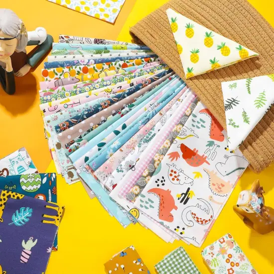 40 Pcs 10 x 10 Inches Animal Floral Cotton Fabric Bundle Squares Precut {3}