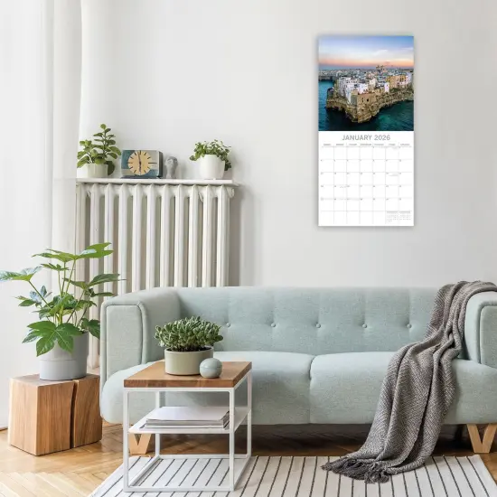 The Gifted Stationary 2026 Square Wall Calendar, Italy, 16-Month Passport Collection Theme Hanging Calendar with 180 Reminder Stickers, Month Planner for Home, or Creative Spaces, 12x12 In Multicolor {2}