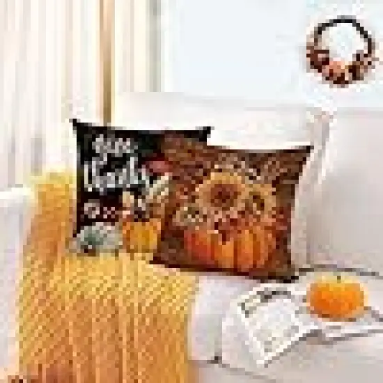 Autumn Harvest Sunflower Decorative Cushion Covers {3}