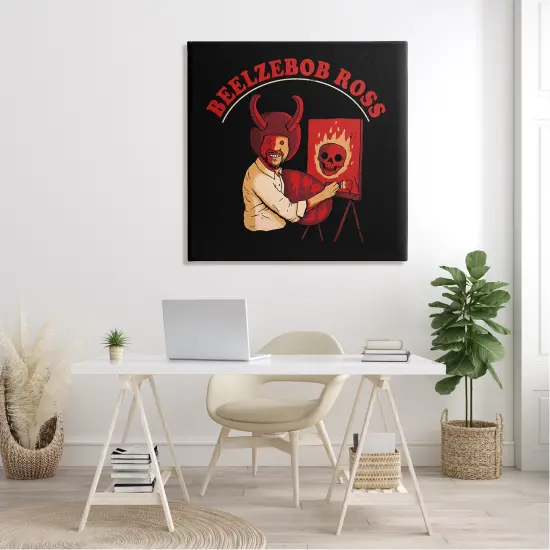 Beelzebob Ross Text Funny Spooky Painting EaselCanvas Art {2}
