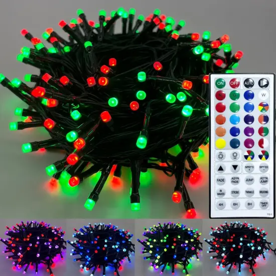 Multi-Color Christmas String Lights with Remote - 200 LEDs, 65.6 FT (RGB) {1}