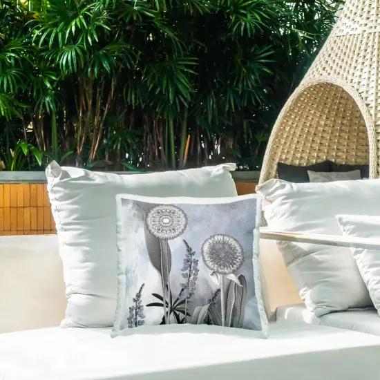 Stupell Industries Grey Toned Dandelion Sky Outdoor Pillow, 18 x 7 x 18 {2}