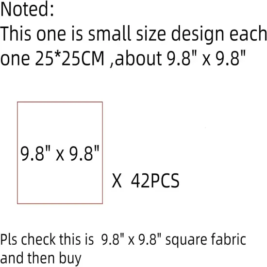42Pcs 9.8" x 9.8"(25 * 25CM) 21 Colors Cotton Fabric {2}
