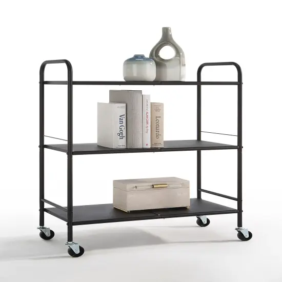 Metal Rolling Organizer Utility Craft Cart Black {2}