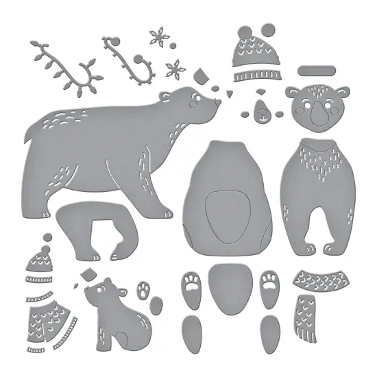 Spellbinders Etched Dies By Simon Hurley-Polar Bear Pals, North Pole Friends {2}