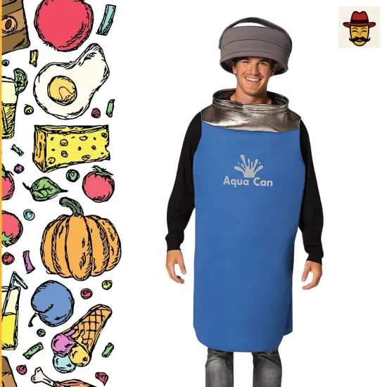 Adults Aqua Can Water Bottle Costume with Hat Making it Perfect for Parties {2}