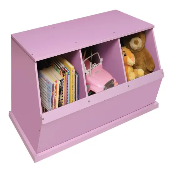 Badger Basket Three Bin Stackable Storage Cubby Lilac {5}