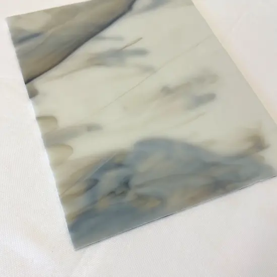 Wissmach Stained Glass Sheet and Mosaic Glass: Medium Gray and Brown Swirled, Dense Opal {4}