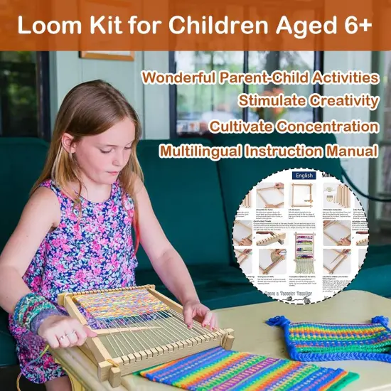 9 * 11 inch Small Wooden Weaving Loom Kit Suitable for Beginners {3}