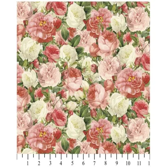 Vintage Rose Cotton Fabric | By the Yard | Sewing and Crafting | 44 inches wide {2}