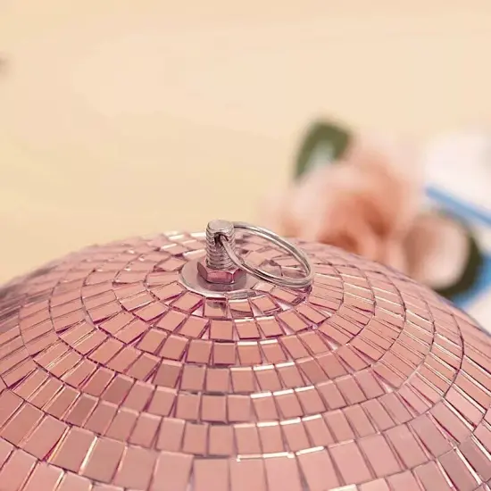 2 pcs 10" wide Rose Gold Glass Mirror Disco Balls Ornaments Wedding Decorations {3}