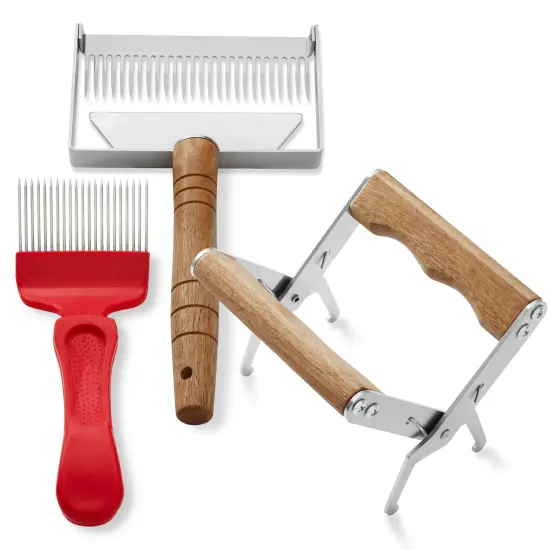 Honey Keeper 12-Piece Beekeeping Tool Kit - Essential Starter Supplies for Beginner Beekeepers Silver {5}