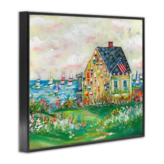 Stupell Industries Buoy Covered Boat House Framed Giclee Wall Art Design by Estelle Grengs {3}