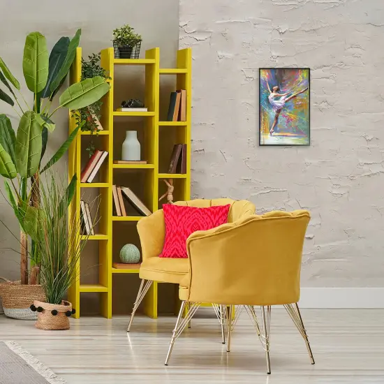 Stupell Industries Ballerina with Modern Splash Framed Giclee Wall Art Design by Leon Devenice {2}