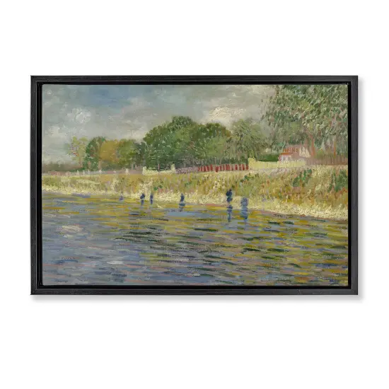Stupell Industries Classic Van Gogh River Landscape Floater Framed Canvas Wall Art Design by one1000paintings {1}