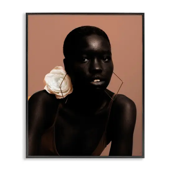 Stupell Industries Beautiful Woman & Rose Framed Giclee Wall Art Design by Oladimeji Odunsi  {1}