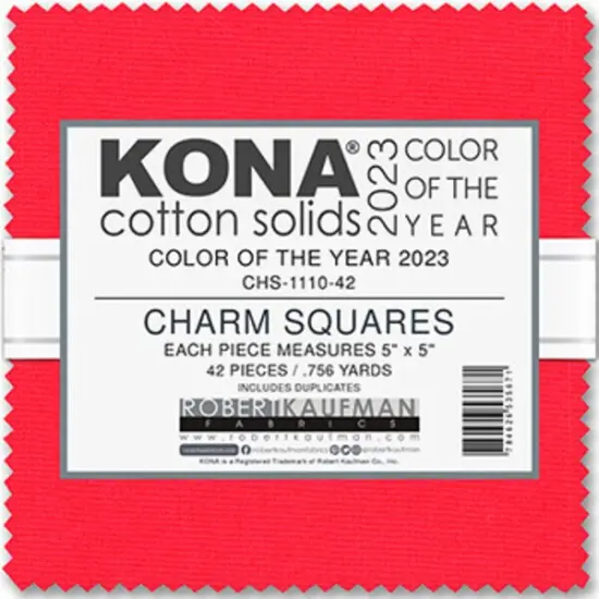 Kona Solid 5" Square Pack (Charm Pack / Charm Square) in Crush (2023 Color of the Year) by Robert Kaufman for Robert Kaufman (CHS-1110-42) {1}