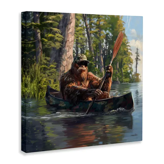 Stupell Industries Mythical Monster in Canoe Canvas Wall Art Design by Jim Baldwin {3}