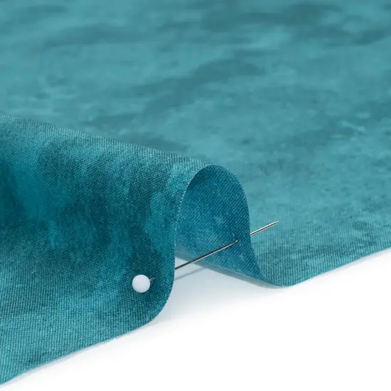 1 Yard Teal Toscana Quilting Cotton Fabric Lightweight Durable Abstract Print 44 inch Width {2}