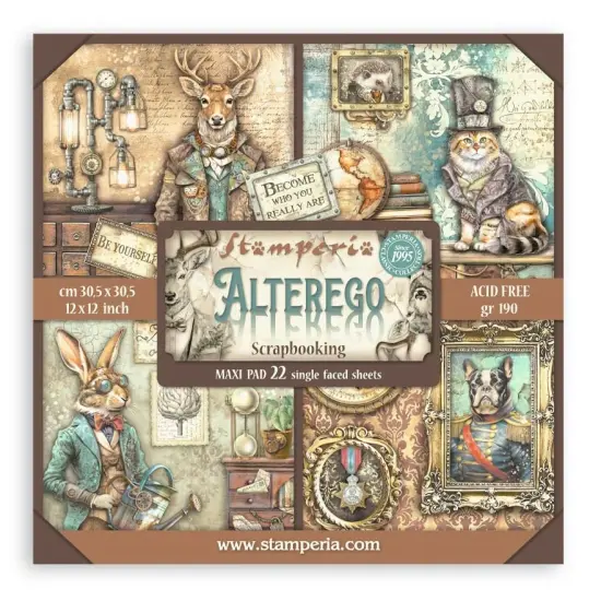 Stamperia Single-Sided Paper Pad 12"X12" 22/Pkg-Alterego {1}