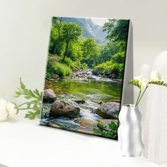 Landscape Paint by Number Kit for Adults Beginner with Easel Mountain Adult Paint by Number Kits on Canvas with Frame Forest DIY Oil Painting Kits for Gift Home Wall Decor 7.87x11.81 Inch {3}