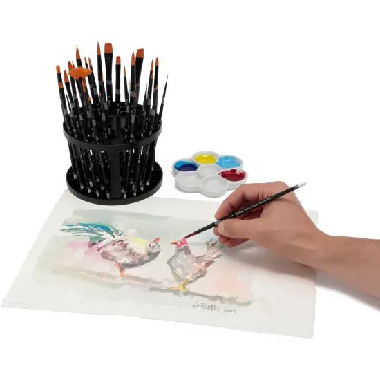 Creative Mark Beste Golden Taklon Assorted Shape #10 - 2 Pack Artist Brush, Professional Watercolor Brushes, For Acrylic Painting, Short Handle, Sharp Edges, Hand-Tied & Shaped {3}