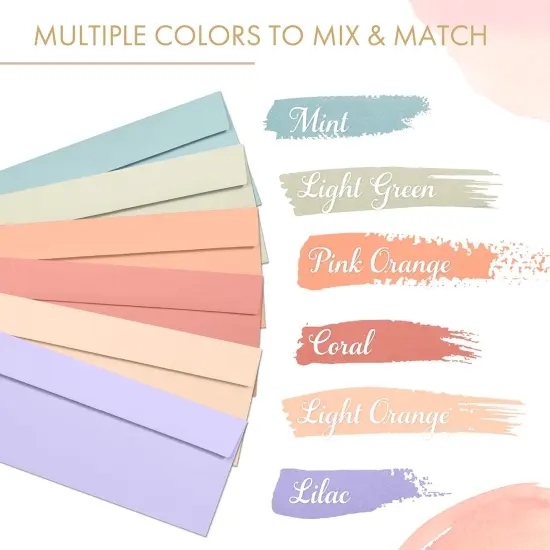 Business Envelopes, 36-Pack #10 Envelopes, 4 1/8 x 9 1/2 Inches, 6 Warm Pastel Colors {3}