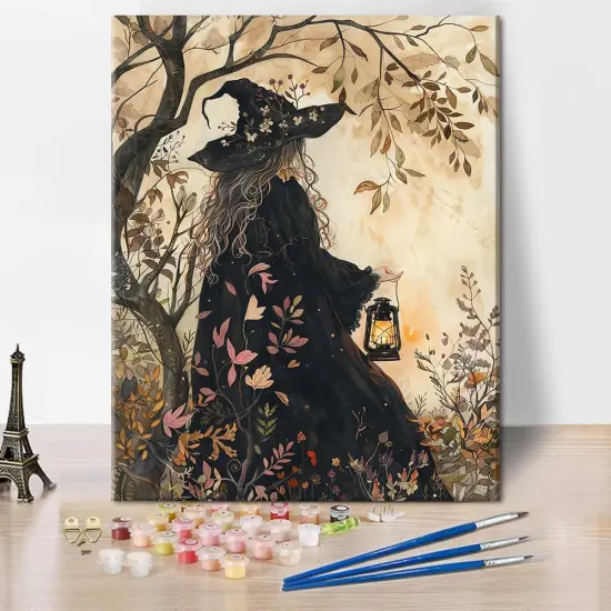 Paint by Numbers Kit for Adults, Forest Witch Paint by Numbers DIY Painting by Numbers for Adults Adults' Paint-by-Number Kits Witch Color by Numbers Crafts for Adults, 16 x20 Inch {1}